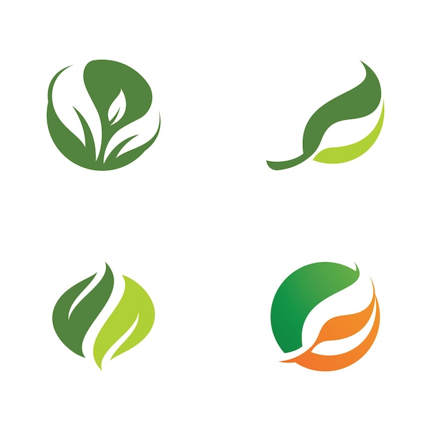 Green leaf logo icon illustration , leaf vector symbol