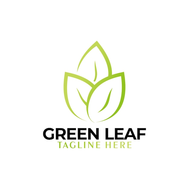 Green leaf logo icon vector isolated