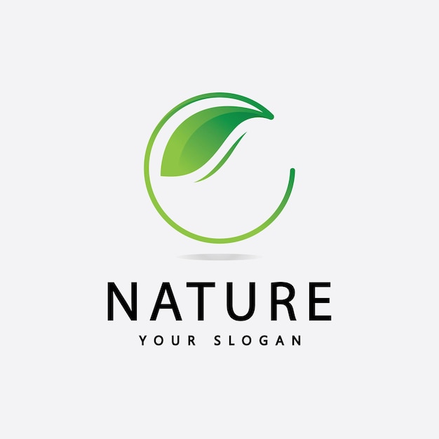 Logo foglia verde disegno dell'icona della natura