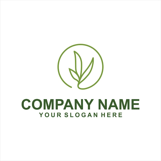 green leaf logo vector