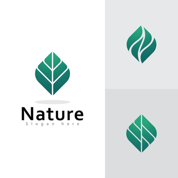 Green leaf nature element ecology vector design