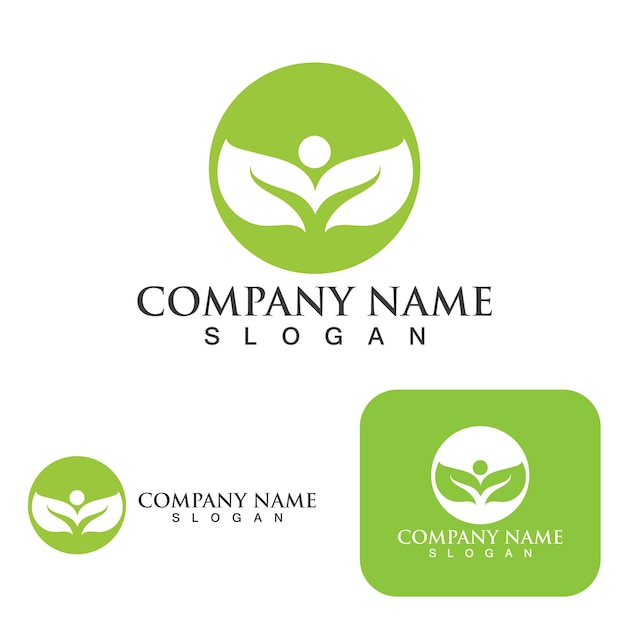 Green leaf nature logo ecology vector image