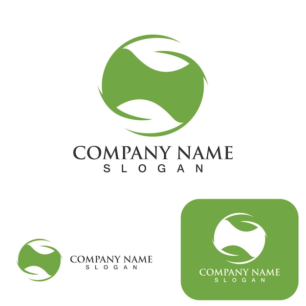 Green leaf nature logo ecology vector image