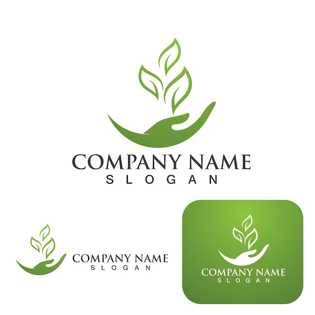 Green leaf nature logo ecology vector image