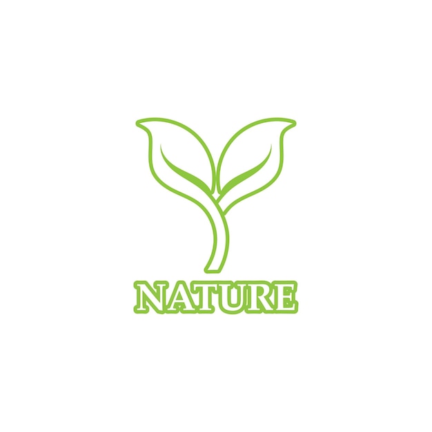 Green leaf outline ecology nature element logo