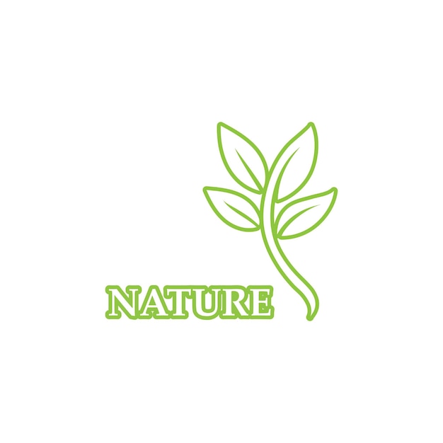 Green leaf outline ecology nature element logo