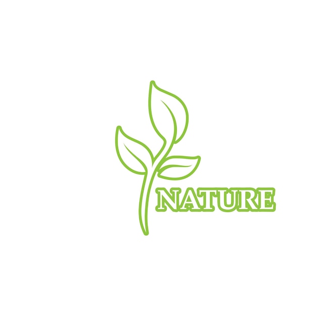 Green leaf outline ecology nature element logo