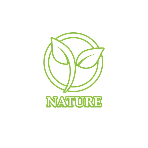 Green leaf outline ecology nature element logo