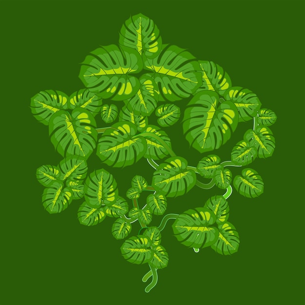 Vector green leaf pattern