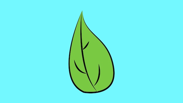 Зеленые листовые растения икона или логотип Экология чистоты и природы