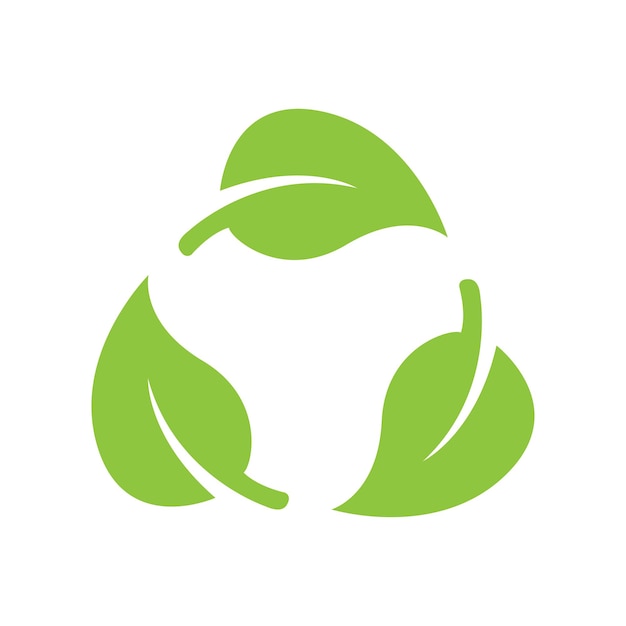 Vector green leaf recycle sign