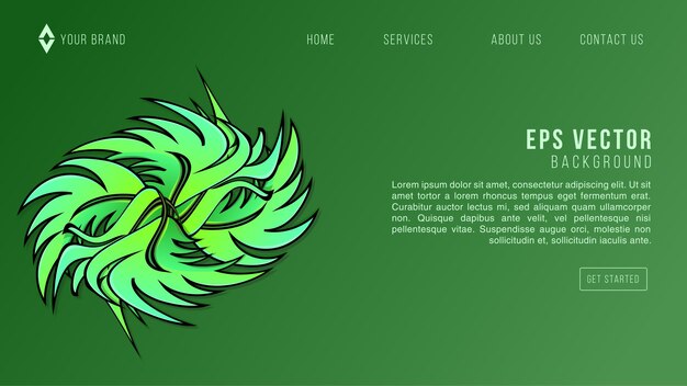 Vector green leaf web design abstract background lemonade eps 10 vector for website, landing page, home