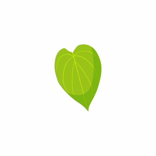 A green leaf with a heart shape in the middle