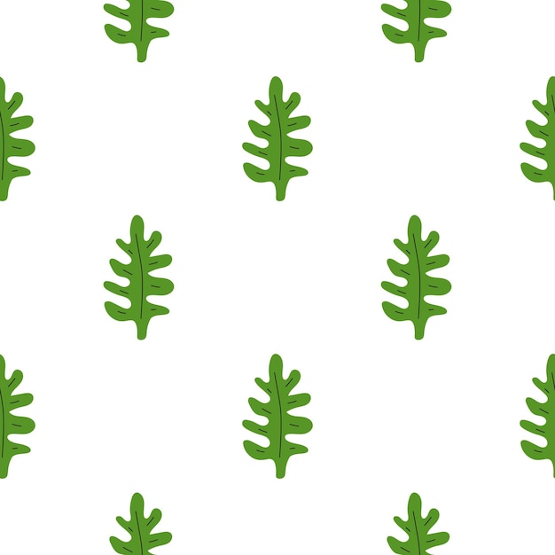 Green leafs seamless pattern Vector hand drawn botanical illustration Pretty scandi style for fabric