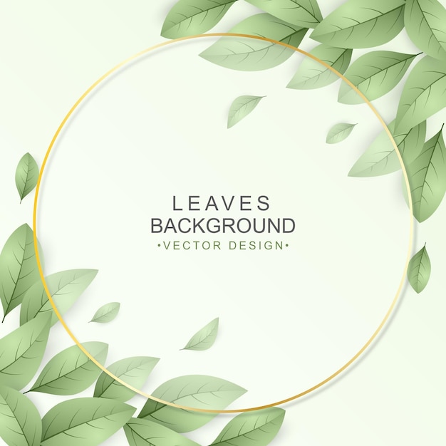 Green leaves background with copy space