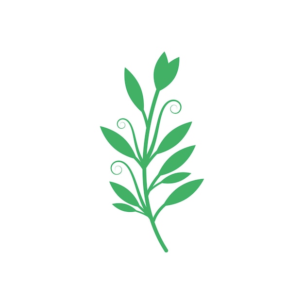 Green leaves Botanical logo vector and symbol design