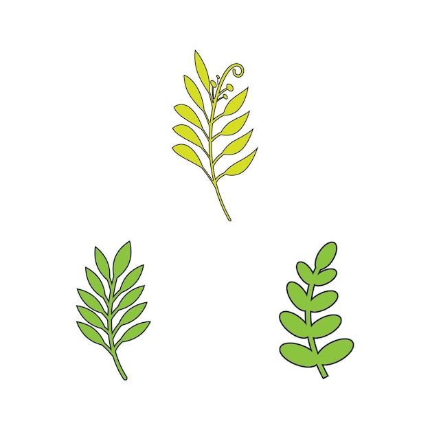 Green leaves botanical logo vector and symbol design