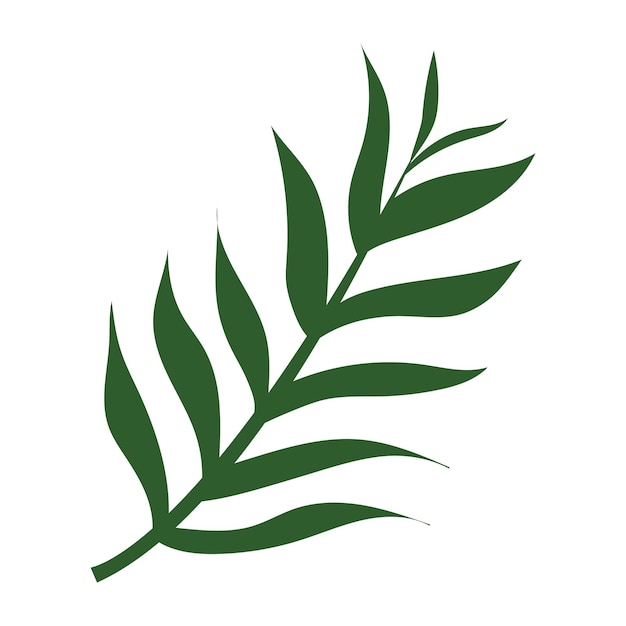 green leaves clip art icon isolated on a white background.