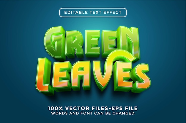 Green Leaves Editable Text Effect