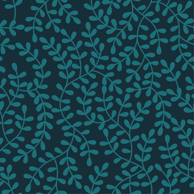 Vector green leaves floral seamless pattern