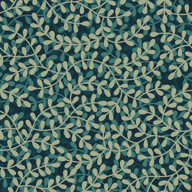 Vector green leaves floral seamless pattern