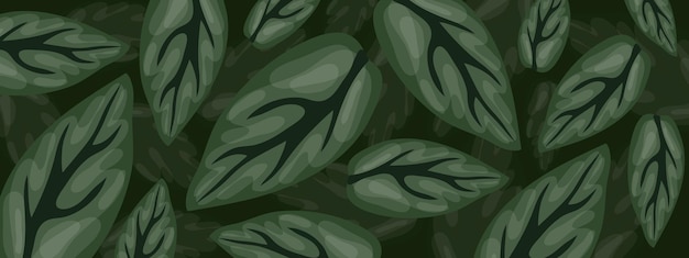 벡터 녹색 잎 단풍 벡터 배경 디자인