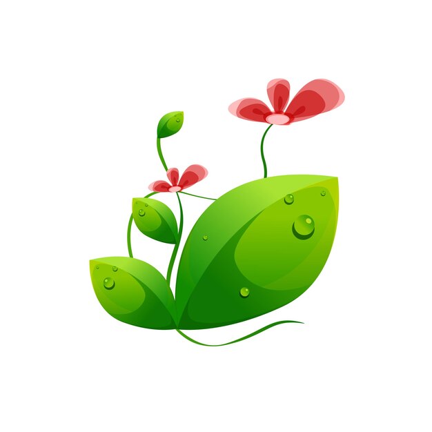 Vector green leaves illustration template