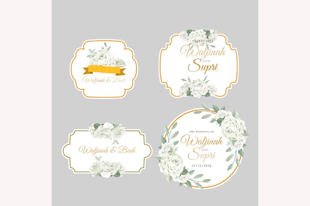 green leaves labels illustration design