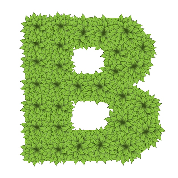 Green leaves letter B