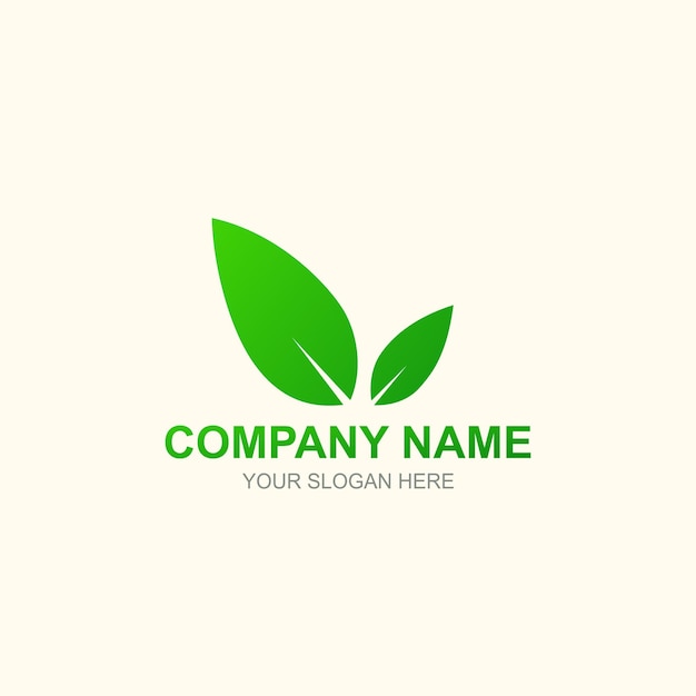 green leaves logotype modern gradient style for use organic shop ecology company