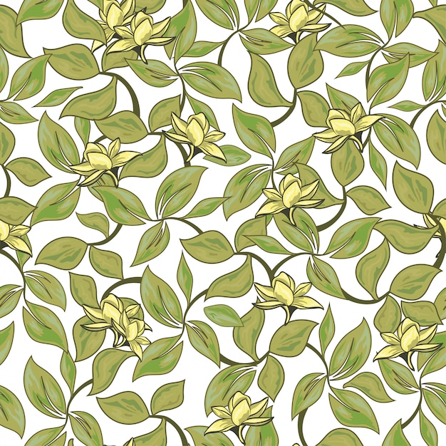 Green Leaves Pattern Seamless