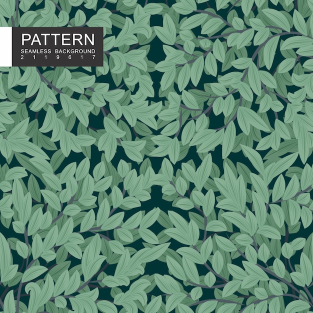 Green leaves seamless floral pattern