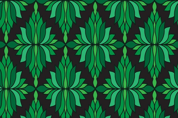 Vector green leaves seamless pattern background