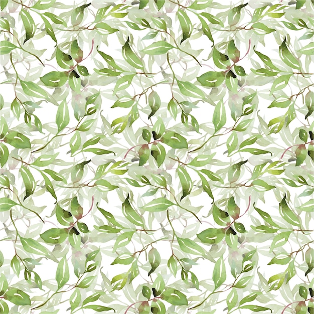 Green leaves seamless pattern Vector