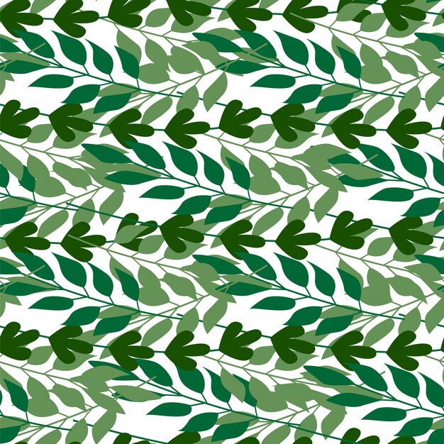 Vector green leaves seamless pattern