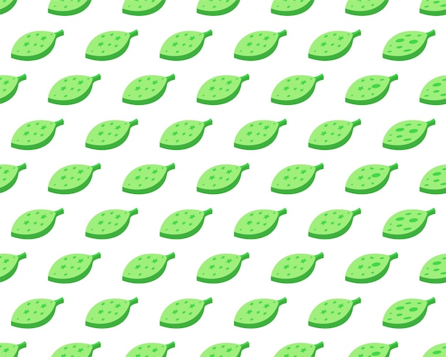 Green leaves seamless vector pattern. Flat plant foliage with stars background. Textile design