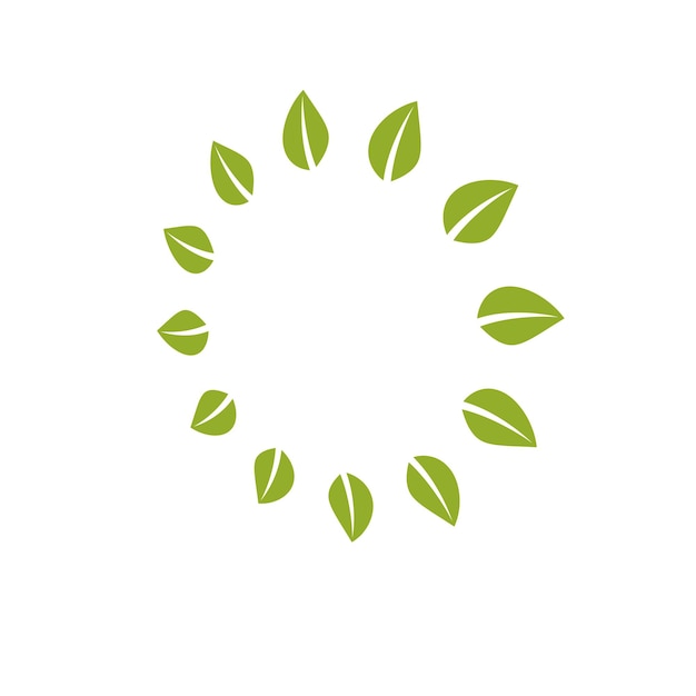 Green leaves simple graphic illustration. Phytotherapy metaphor, vector graphic emblem can be used in for use in alternative medicine, rehabilitation or pharmacology.