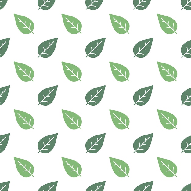 Vector green leaves vector seamless pattern background