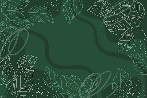 Vector green leaves watercolor background