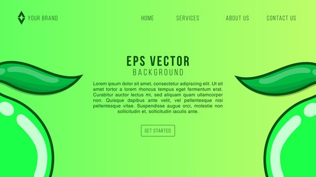 Vector green lemon and lime lemonade web template. lemonade green seamless website background.