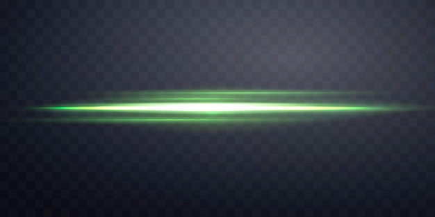 Green lens flare Isolated on transparent background Green glow flare light effect Vector