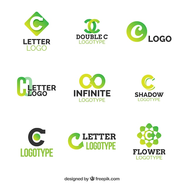 Colection verde lettera c logo