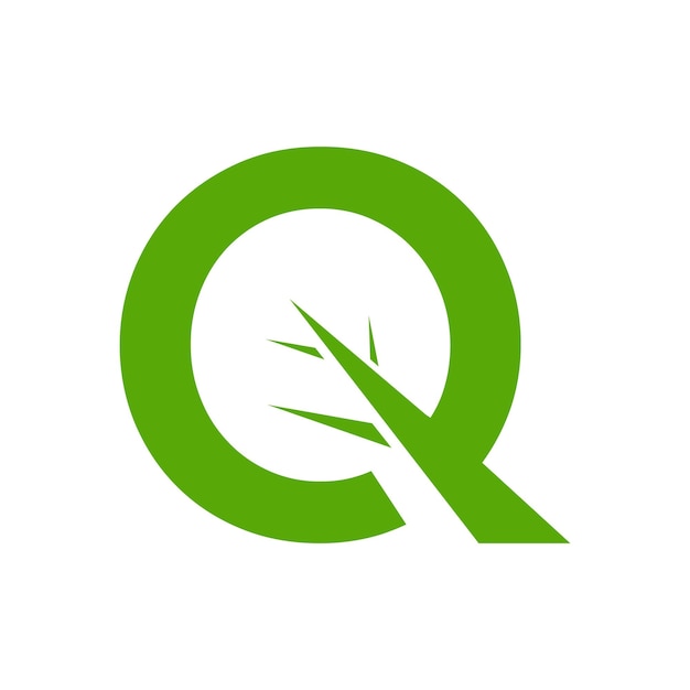 Green letter q logo on a white background