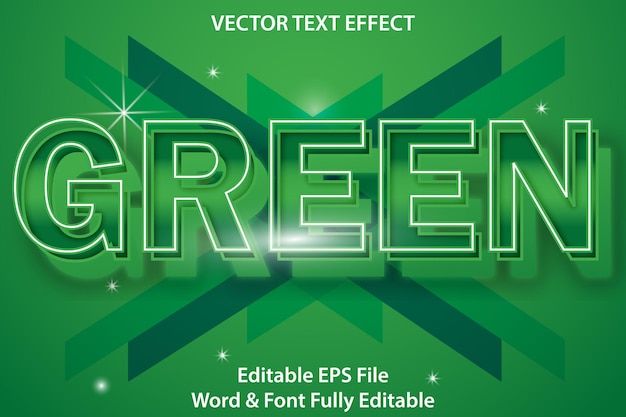 Green lettering 3d text effect