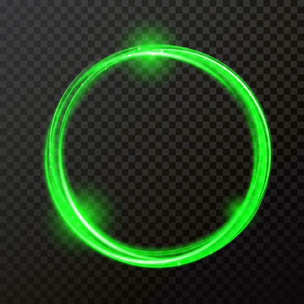 Green light circles vector spiral spin shine