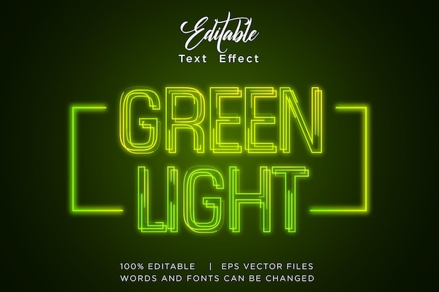 녹색 빛 편집 가능한 텍스트 효과