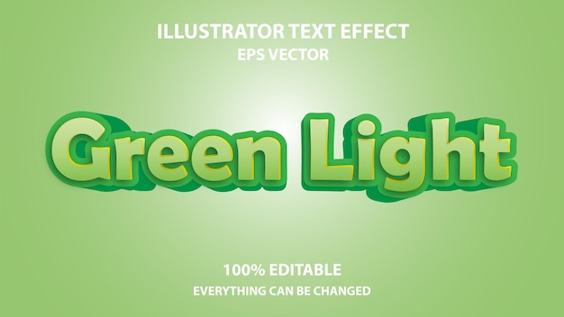 Effetto testo modificabile luce verde