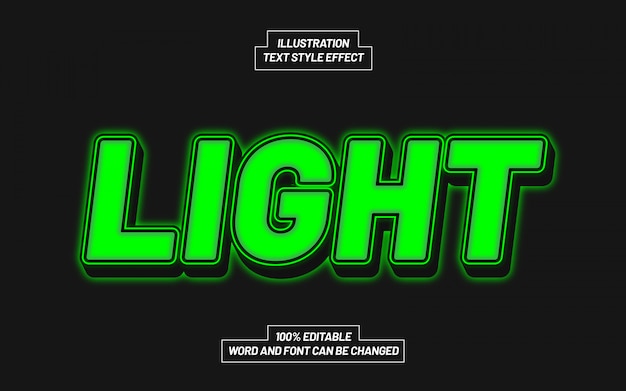 Green Light Text Style Effect