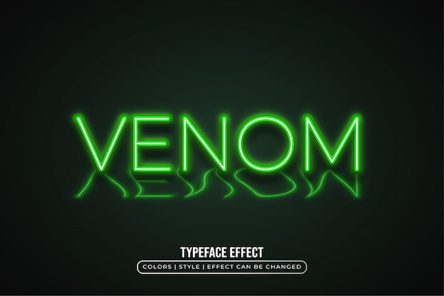 Vector green light text style with reflection effect