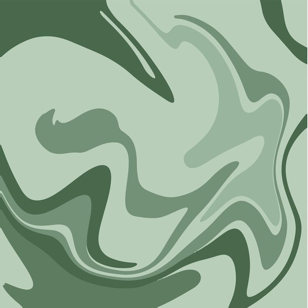 Зеленая жидкая мраморная текстура чернила живопись абстрактный фон узор векторные иллюстрации
